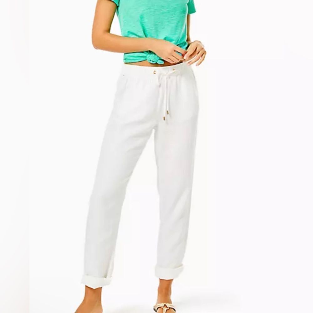 Lilly Pulitzer 31" Taron Mid-Rise Linen Pant NWT